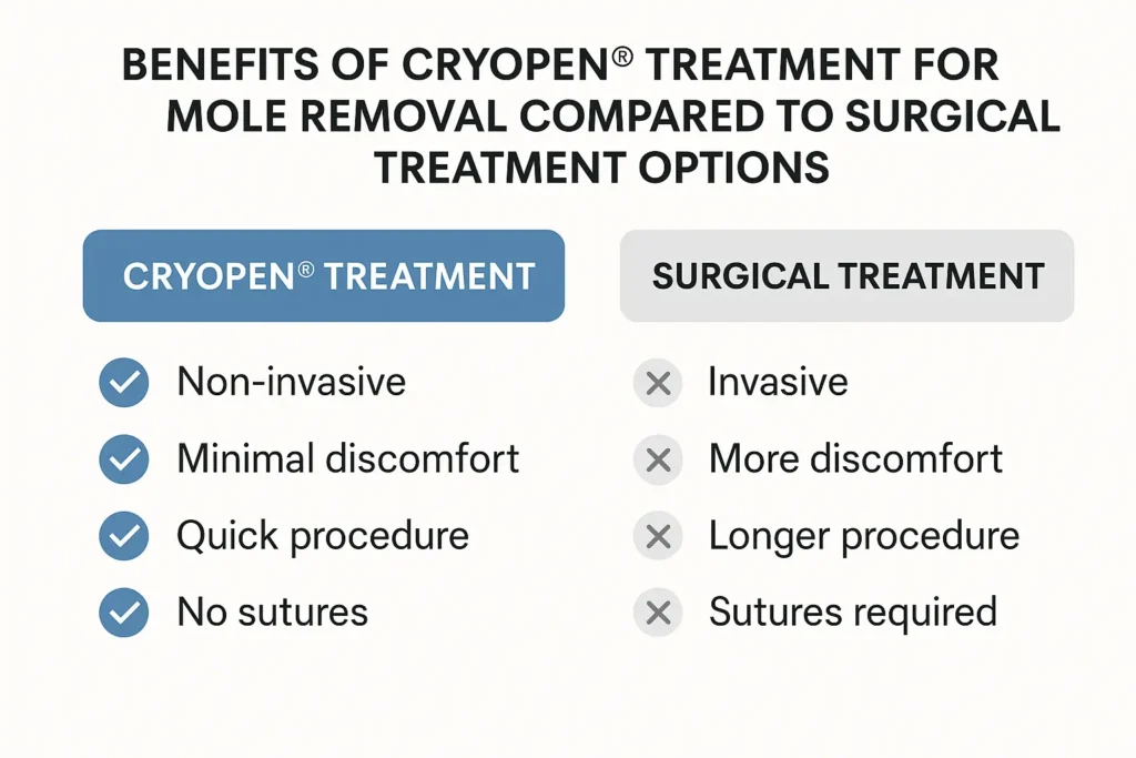 Benefits of professional mole-removal assessment at LA LIPO Great Barr