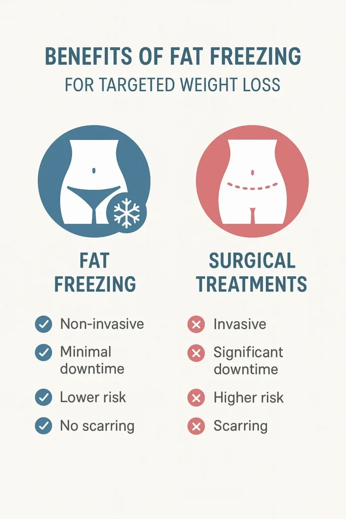 graphic showing the benefits of fat freezing Great Barr