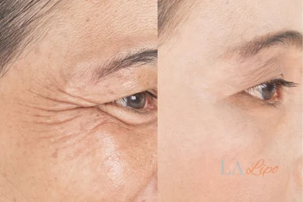 Before and after results of woman - HI-fu wrinkles reduction treatment Great Barr